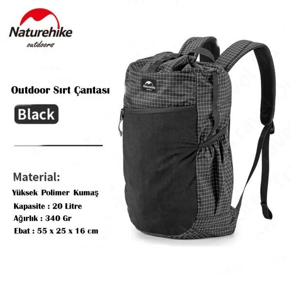 Naturehike ZT14 XPAC Sırt Çantası 20 Lt SİYAH