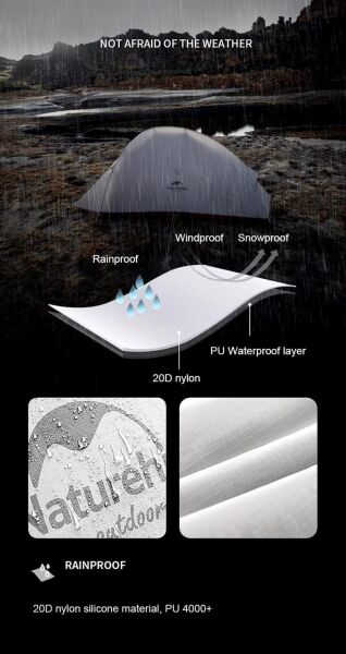 Naturehike Cloud UP-1 Ultralight Kamp Çadırı ORANGE - 210T - Tek Kişilik