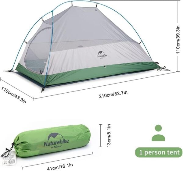 Naturehike Cloud UP-1 Ultralight Kamp Çadırı Bud Green - 210T - Tek Kişilik