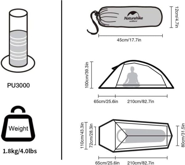 Naturehike Cloud UP-1 Ultralight Kamp Çadırı Bud Green - 210T - Tek Kişilik