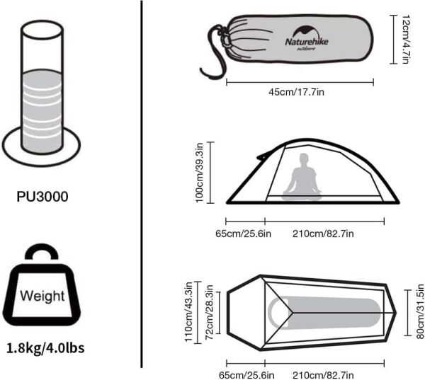 Naturehike Cloud UP-1 Ultralight Kamp Çadırı Bud Green - 210T - Tek Kişilik