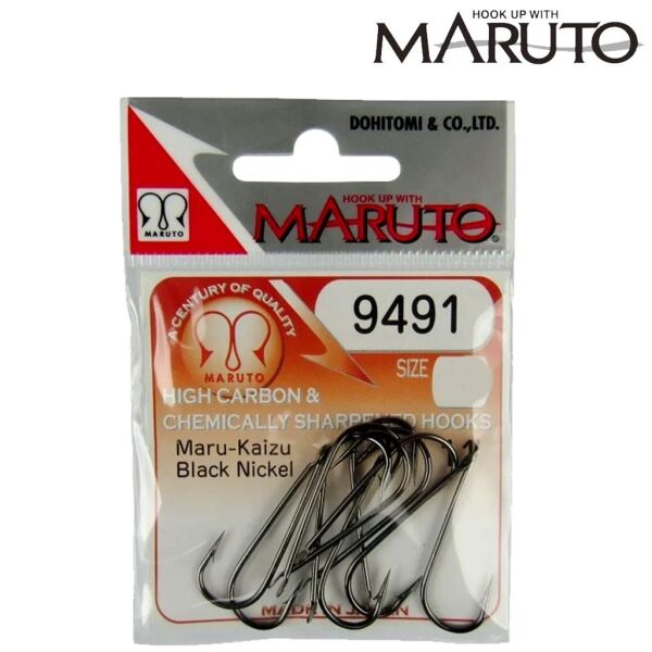 Maruto 9491 Maru-Kaizu Düz Olta İğnesi Black Nickel - NO:16