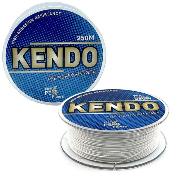 Kendo Top Performance %100 PE 4 Örgü Beyaz İp Olta Misinası 250Mt