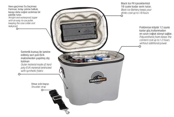 Thermobag Telesto Soğutucu İçecek Çantası Buzluk ( 6 Kutu Hazneli )