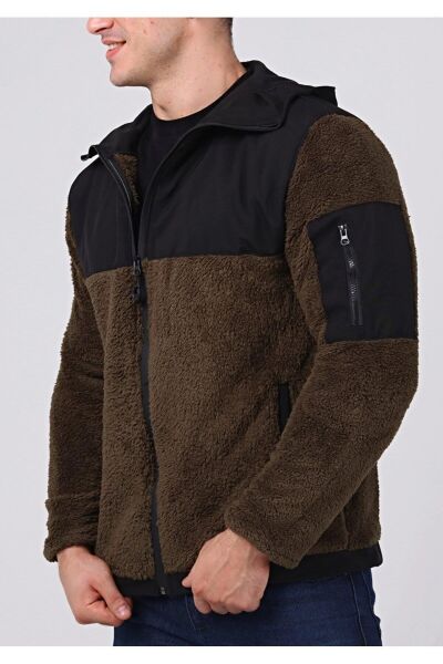 North Trace Gecko Kapüşonlu Erkek Welsoft Polar HAKİ - 2XL