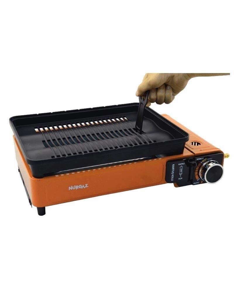 Nurgaz Portatif Gazlı Barbekü ve Pişirme Seti TURUNCU
