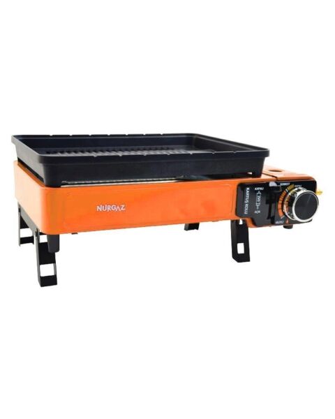 Nurgaz Portatif Gazlı Barbekü ve Pişirme Seti TURUNCU