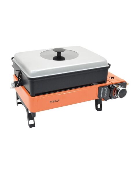 Nurgaz Portatif Gazlı Barbekü ve Pişirme Seti TURUNCU