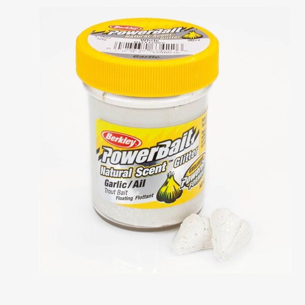 Berkley PowerBait Natural Scent Glitter Garlic Alabalık Hamuru WHİTE