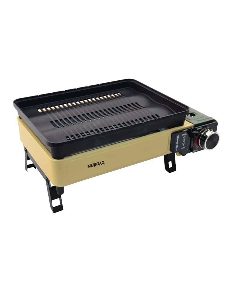 Nurgaz Portatif Gazlı Barbekü ve Pişirme Seti KREM