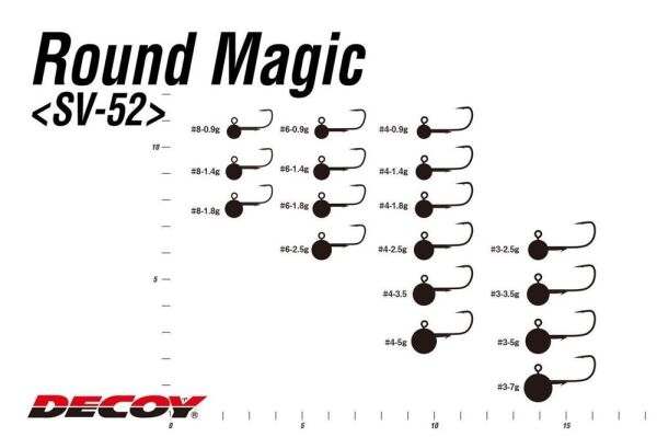 Decoy SV-52 Round Magic JH Jig Head NO:6 - 0,9 GR