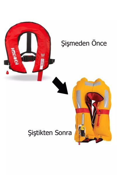 Mesica GDR 175 Otomatik 150N Çocuk Şişme Can Yeleği KIRMIZI