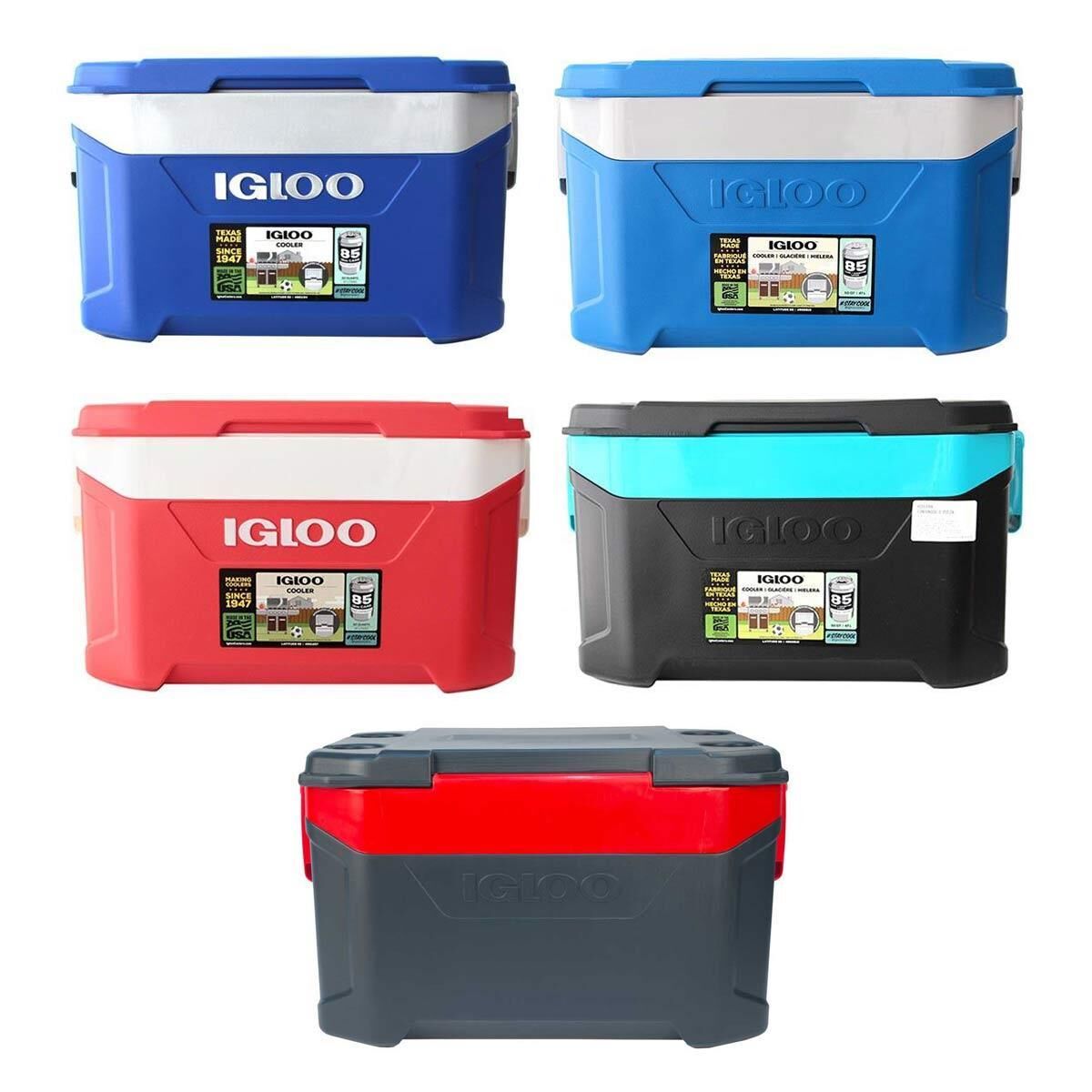 İgloo 50 Qt Cooler Latitude Buzluk 47 Lt Gri/Kırmızı