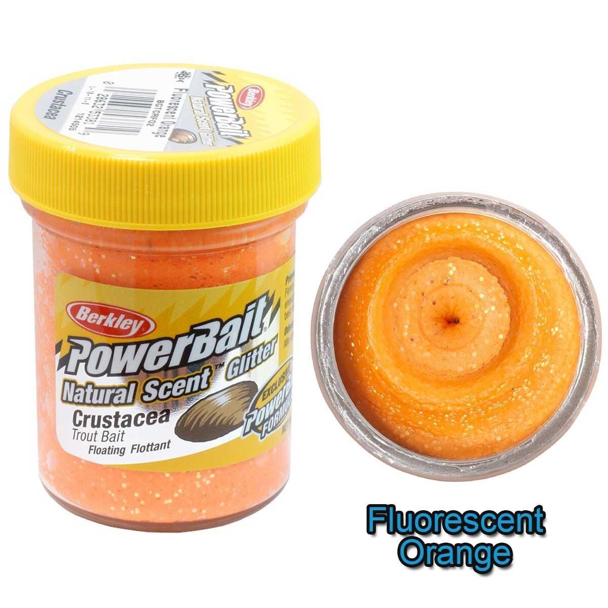 Berkley PowerBait Natural Scent Glitter Trout Bait Crustacea Alabalık Hamuru Fluorescent Orange