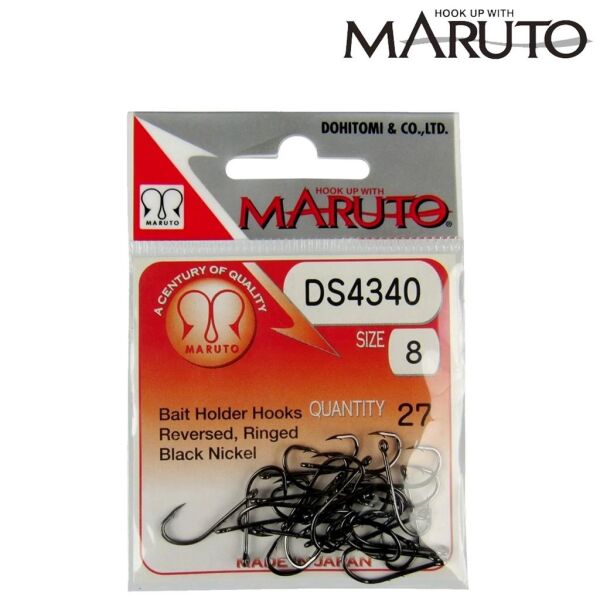 Maruto DS4340 Reversed Ringed Olta İğnesi Black Nickel - NO:1/0