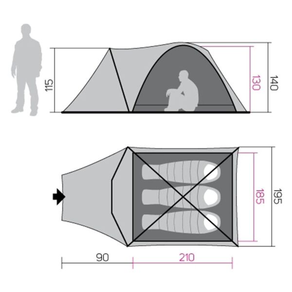 Hannah Hover 3 Kişilik Comfort Çadır