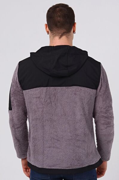 North Trace Gecko Kapüşonlu Erkek Welsoft Polar GRİ - XL