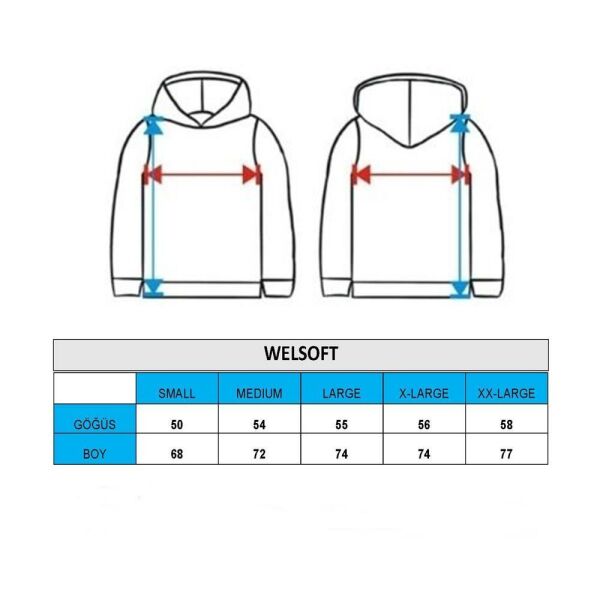 North Trace Gecko Kapüşonlu Erkek Welsoft Polar Saks Mavi - 2XL