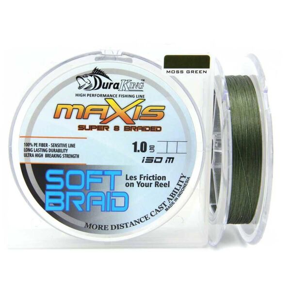 DuraKing Maxis Soft Braid Moss Green x8 İp Olta Misinası 150mt 0,18 MM
