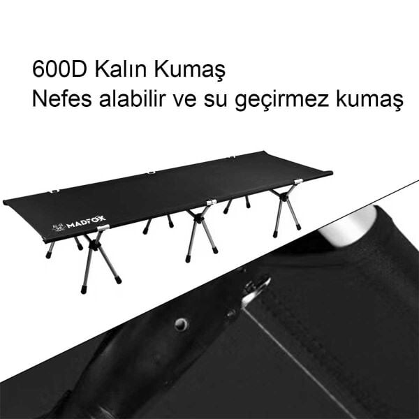 Madfox Avanger Katlanır Kamp Yatağı [ Kampet ] SİYAH