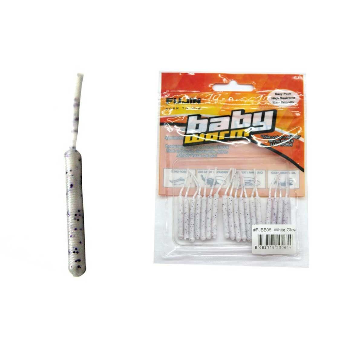 Fujin Baby Worm 5.2 Cm Floating LRF Silikon Yem Pearl White Glow