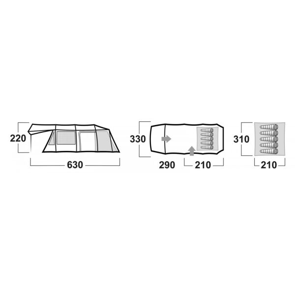 Husky Caravan Yeşil 17 M² Dural Çadır