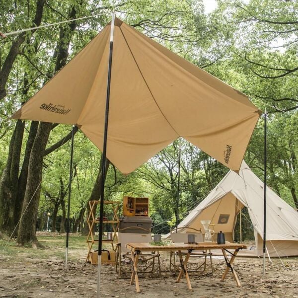 Naturehike Square Glamping 3x4 mt Tarp [Güneş ve Rüzgar Koruma Tentesi] Quicksand Gold