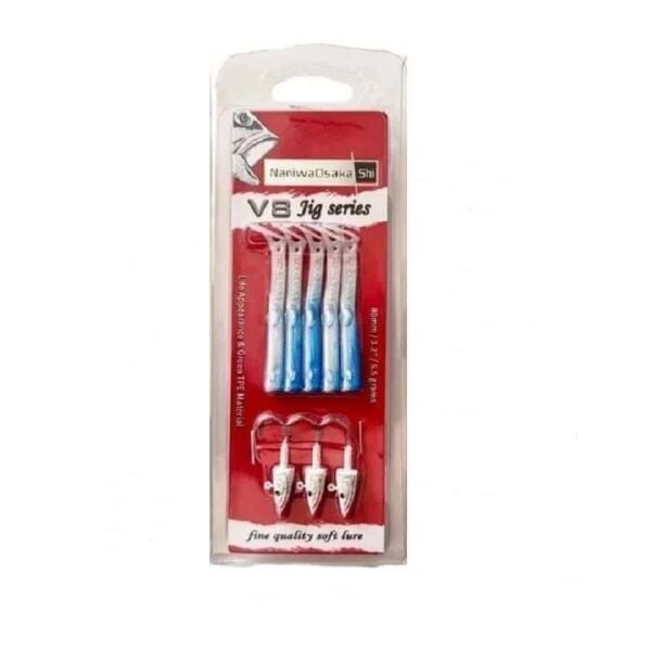 Osaka V8 Jig Series 80 mm 5.5 gr Raglou Silikon Yem Nacre Blue