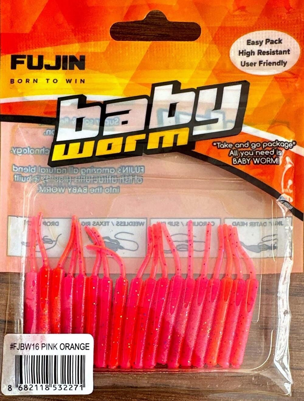 Fujin Baby Worm 5.2 Cm Floating LRF Silikon Yem Pink Orange
