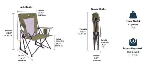 Gci Outdoor Comfort Pro Rocker™ Amortisörlü Katlanır Kamp Sandalyesi YEŞİL