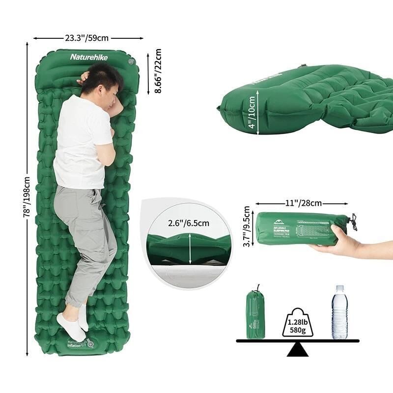 Naturehike FC-12 Infatable Şişme Kamp Matı Army Green