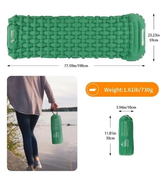 Naturehike FC-12 Infatable Şişme Kamp Matı Navy