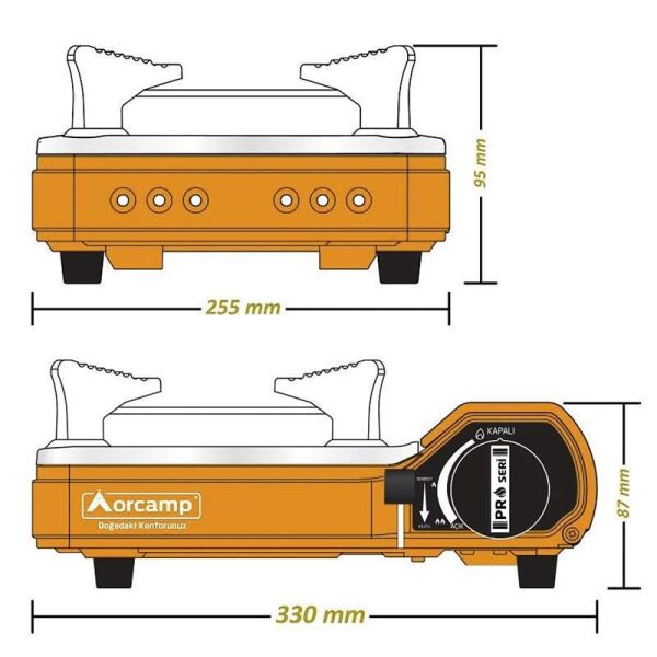 Orcamp Tekli Portatif Kamp Ocak (Gaz Stop Emniyetli) Taba