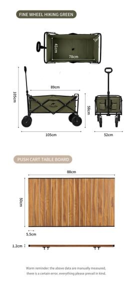 Naturehike Çok Amaçlı Katlanır Taşıma Arabası [Vagon] Army Green