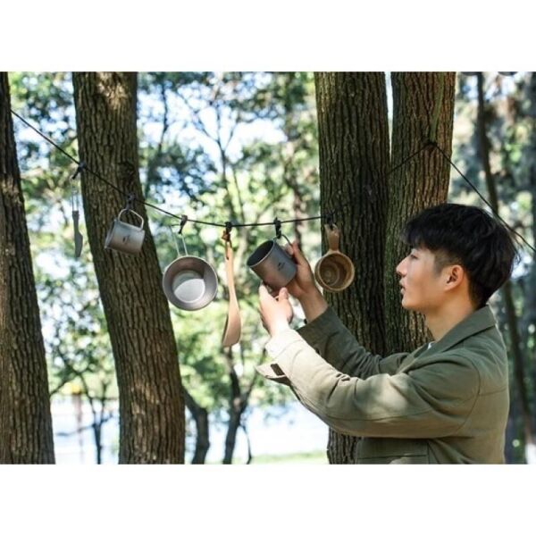 Naturehike Çok Fonksiyonlu Kancalı Ayarlanabilir Asma İpi 4.3 mt Dark Grey