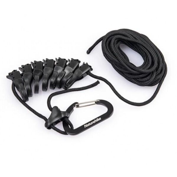 Naturehike Çok Fonksiyonlu Kancalı Ayarlanabilir Asma İpi 4.3 mt Dark Grey