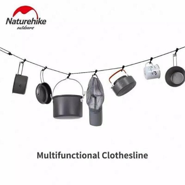 Naturehike Çok Fonksiyonlu Kancalı Ayarlanabilir Asma İpi 4.3 mt Dark Grey