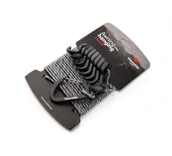 Naturehike Çok Fonksiyonlu Kancalı Ayarlanabilir Asma İpi 4.3 mt Dark Grey