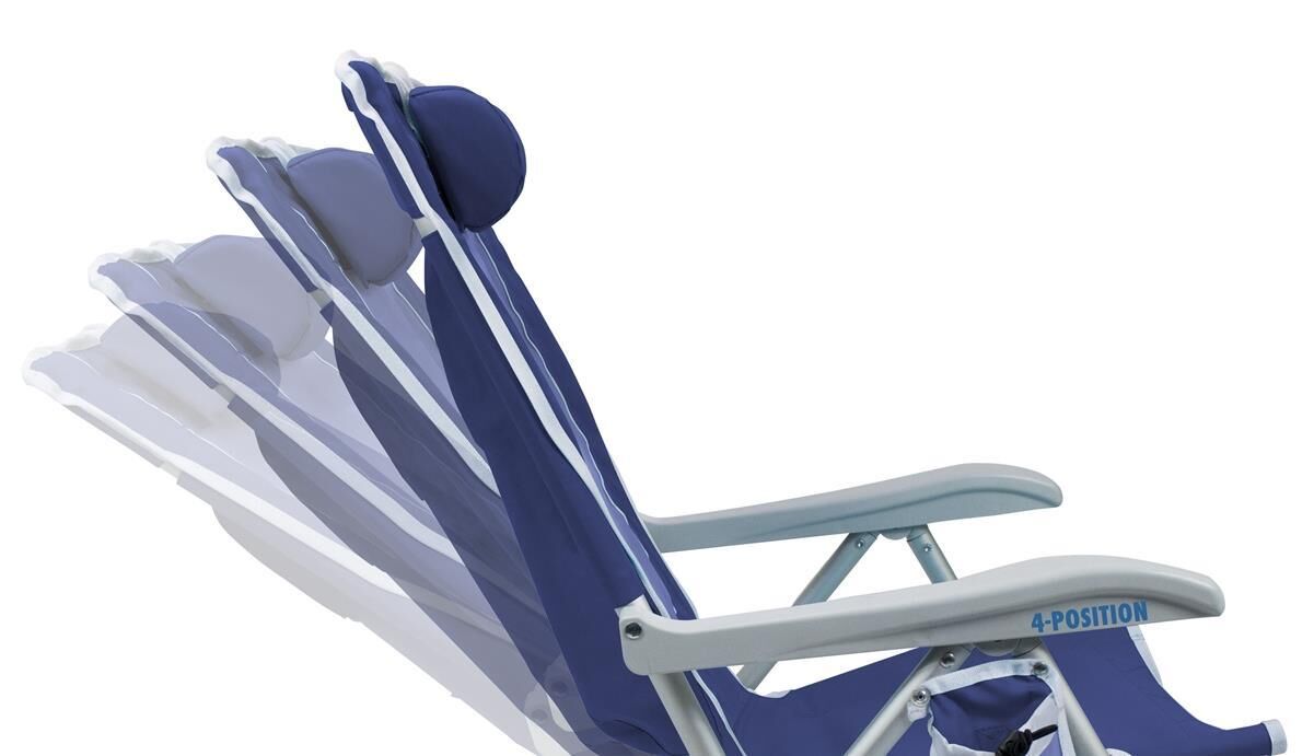 Gci Outdoor Backpack Beach Chair™  4 Kademeli Katlanır Plaj Sandalyesi Deniz Mavisi