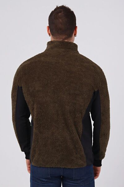 North Trace Gecko Tam Fermuarlı Erkek Welsoft Polar HAKİ - S