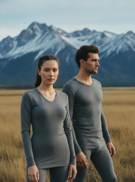 Blackspade Unisex Termal Tişört 2. Seviye Gri Melanj - XL