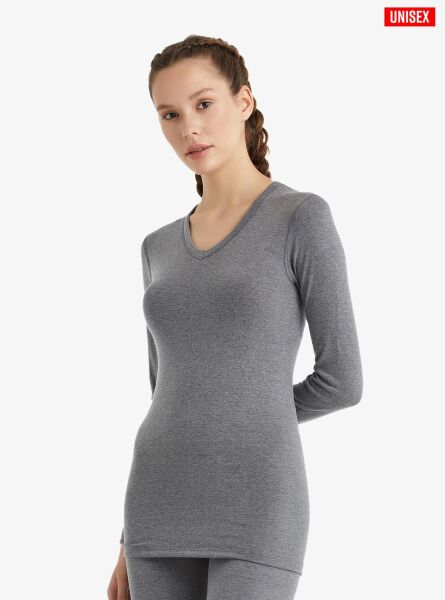 Blackspade Unisex Termal Tişört 2. Seviye Gri Melanj - XL