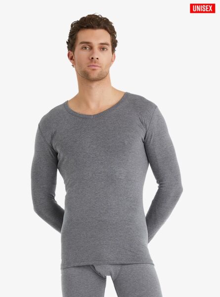 Blackspade Unisex Termal Tişört 2. Seviye Gri Melanj - XL