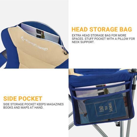 KingCamp Deluxe Sandalye ( Mavi/Bej )