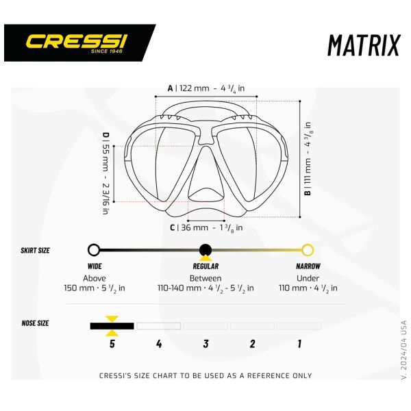 Cressi Matrix Dalış Maskesi BLACK/RED