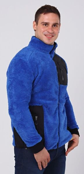 North Trace Gecko Tam Fermuarlı Erkek Welsoft Polar Saks Mavi - L