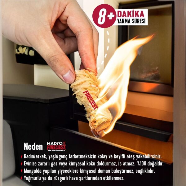 Madfox FireNest Doğal Odun Yünü Tutuşturucu 250 gr