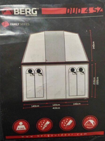 Berg Tent Dou 4 Ux Mevsimlik 4 Kişilik Kamp Çadırı