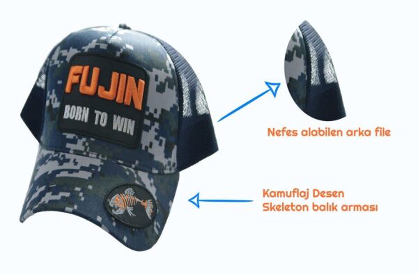 Fujin Born To Win Kamuflaj Şapka Armalı KAMUFLAJ