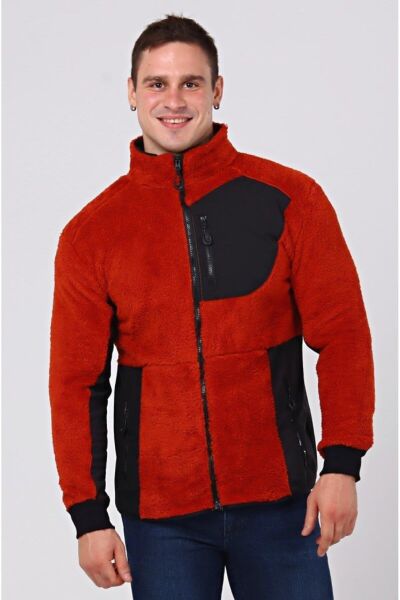 North Trace Gecko Tam Fermuarlı Erkek Welsoft Polar Kiremit - M